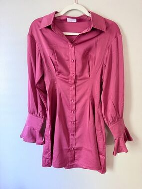 Pink Lily NWOT Manners Matter Rose Dress